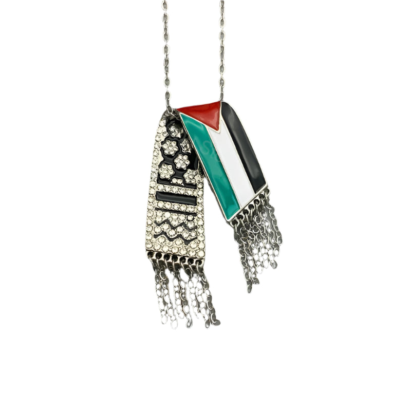 Tassel of Ties – Kufiya Steel Pendant Necklace