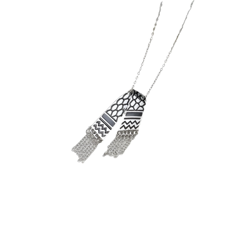 Echo Weave – Stainless Steel Kufiya Pendant