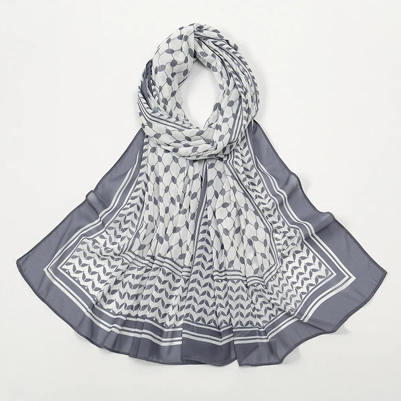 Whispers of Heritage – Chiffon Keffiyeh Hijab Shawl