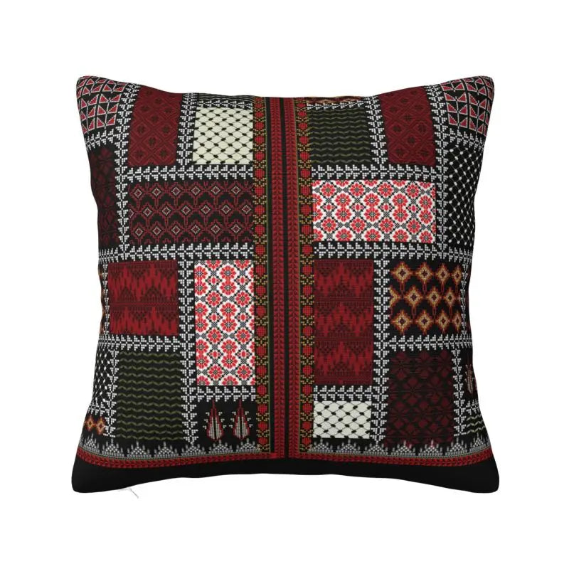 Heirloom Rest – Keffiyeh & Tatreez Art Pillow Cover