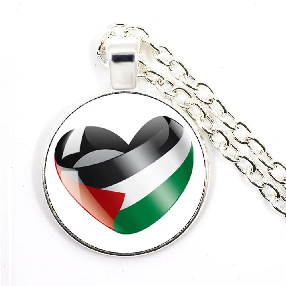 Thread of Belonging – Palestine Flag Pendant Necklace
