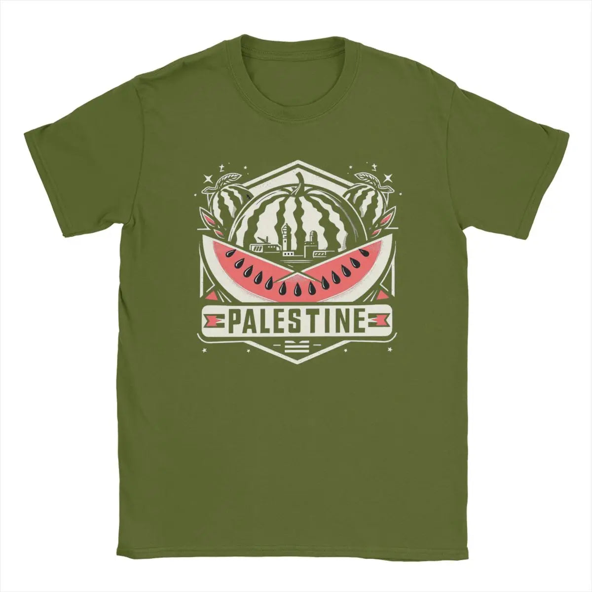 Silent Slice – Watermelon Resistance Tee (Men’s Cotton Shirt)