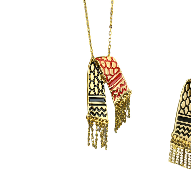 Echo Weave – Stainless Steel Kufiya Pendant