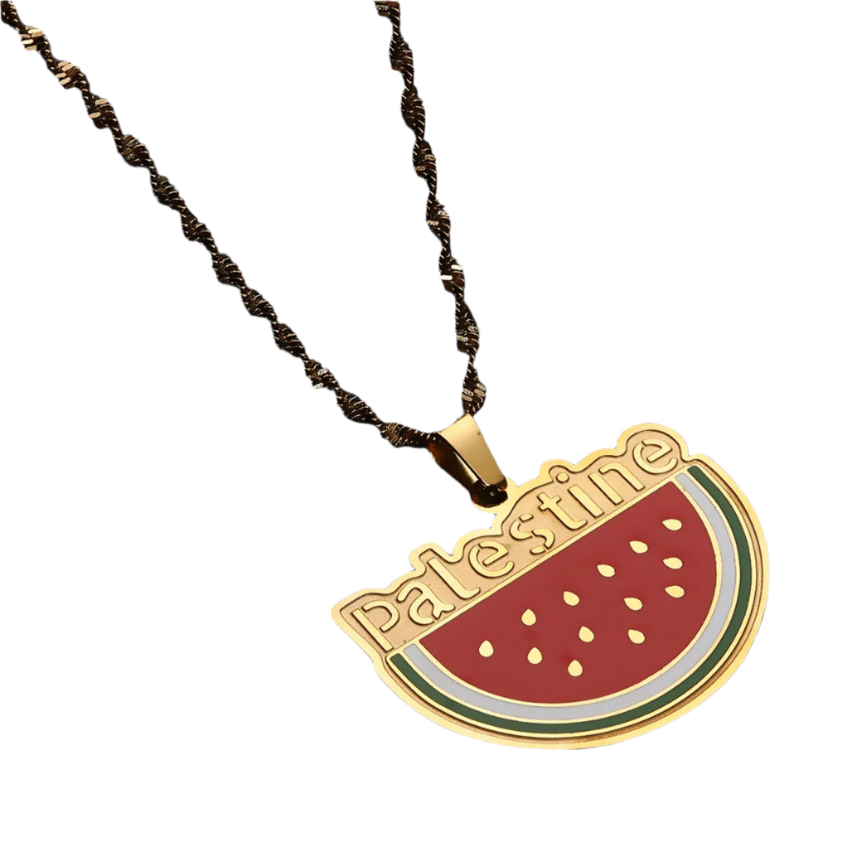 Seeds of Resistance – Palestine Watermelon Map Necklace