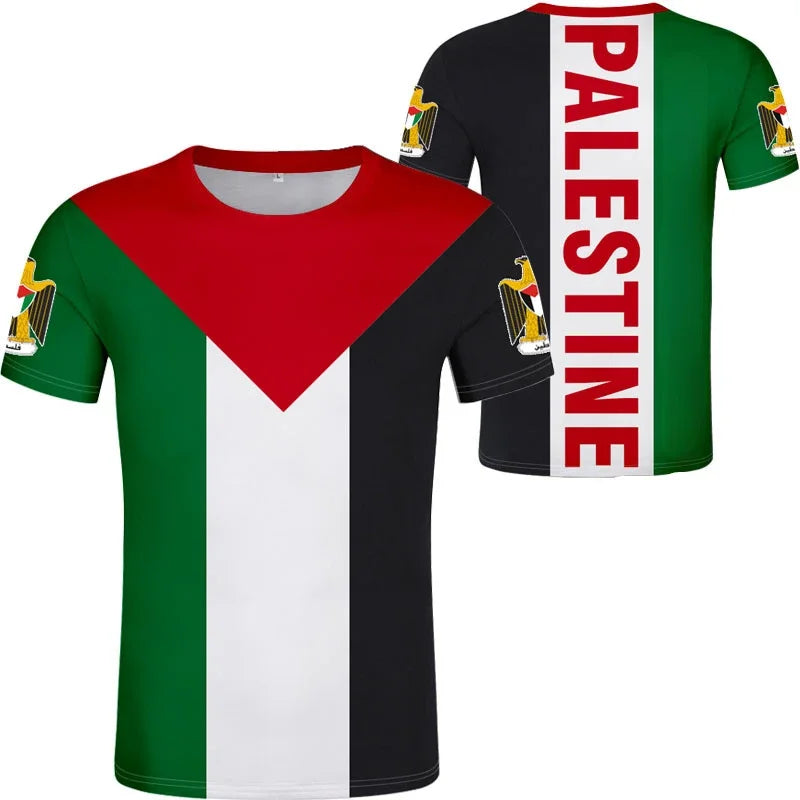 Stripes of Strength – Palestine Flag Football Tee