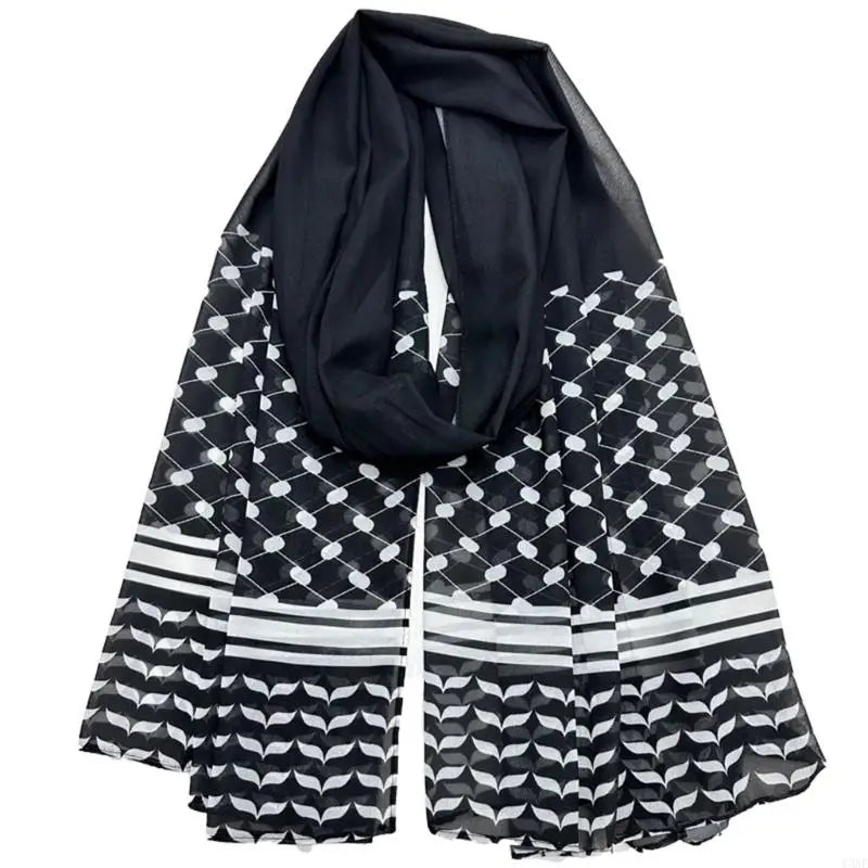 Veil of Voice – Y3NE Printed Keffiyeh Hijab Wrap