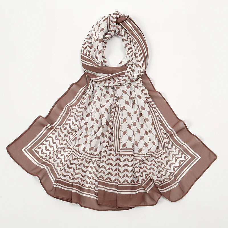Whispers of Heritage – Chiffon Keffiyeh Hijab Shawl