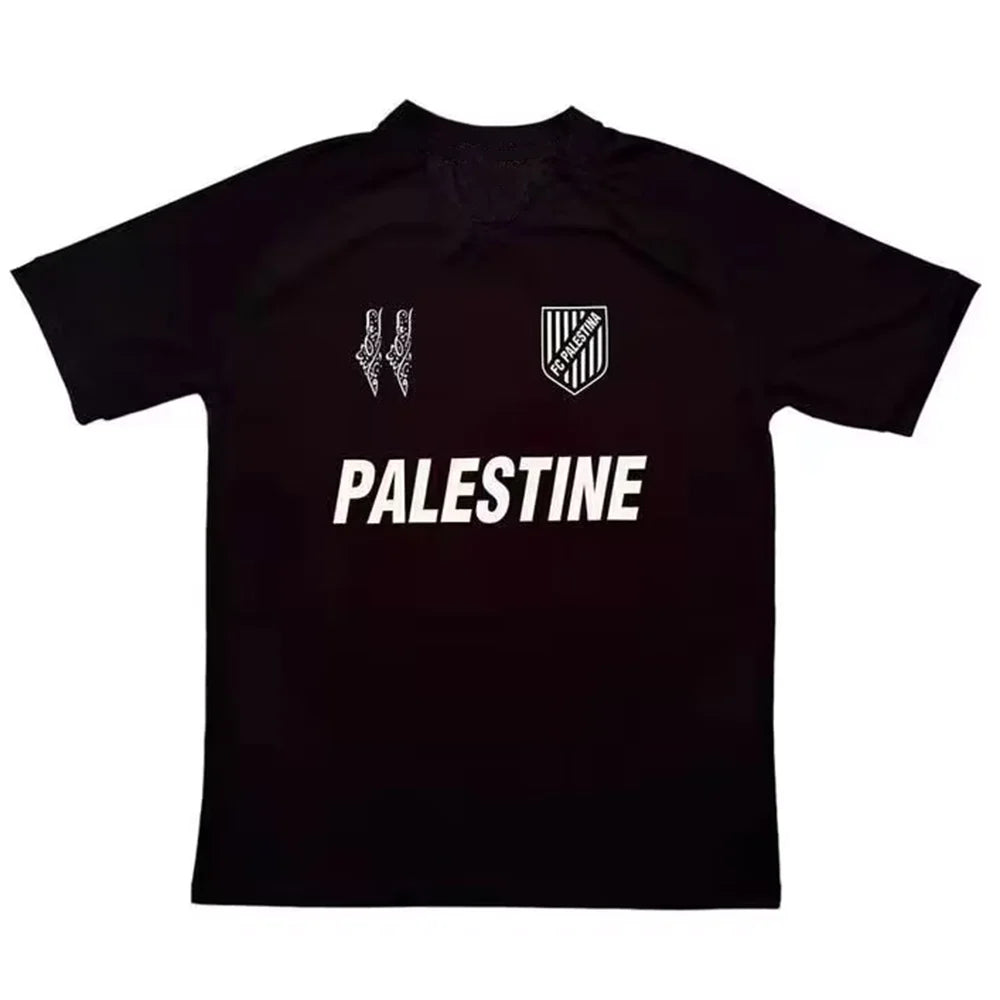 Freedom Stride – Palestinian Black Football Jersey Tee