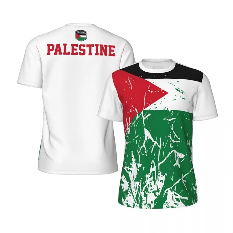 Emblem of Freedom – 3D Palestine Flag Performance Tee