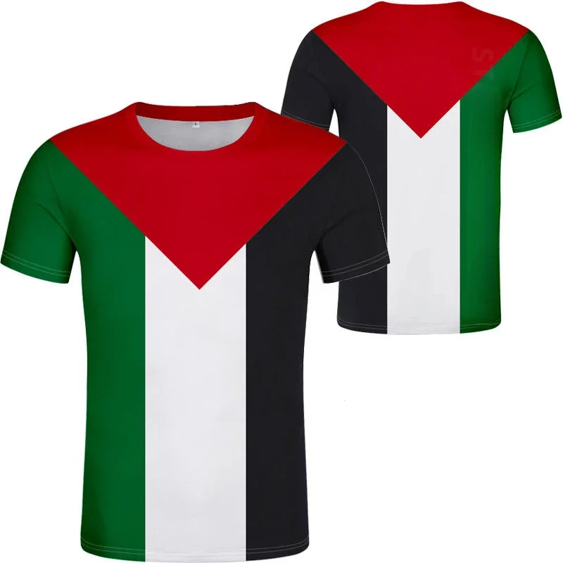 Stripes of Strength – Palestine Flag Football Tee