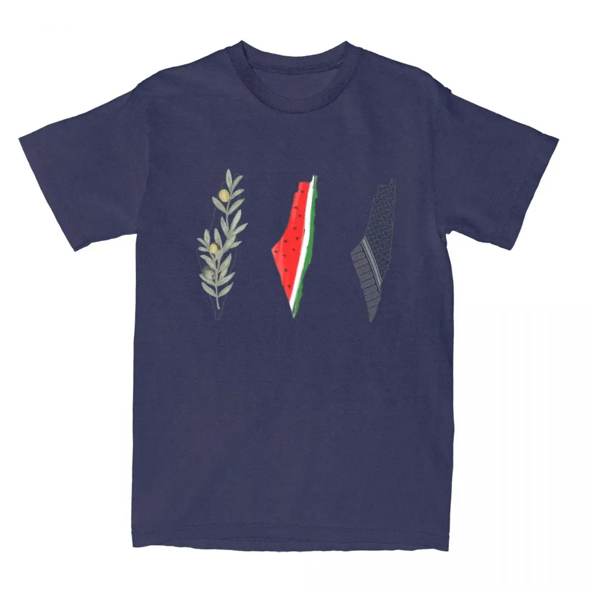 Roots & Resistance – Olive & Watermelon Kufiya Tee