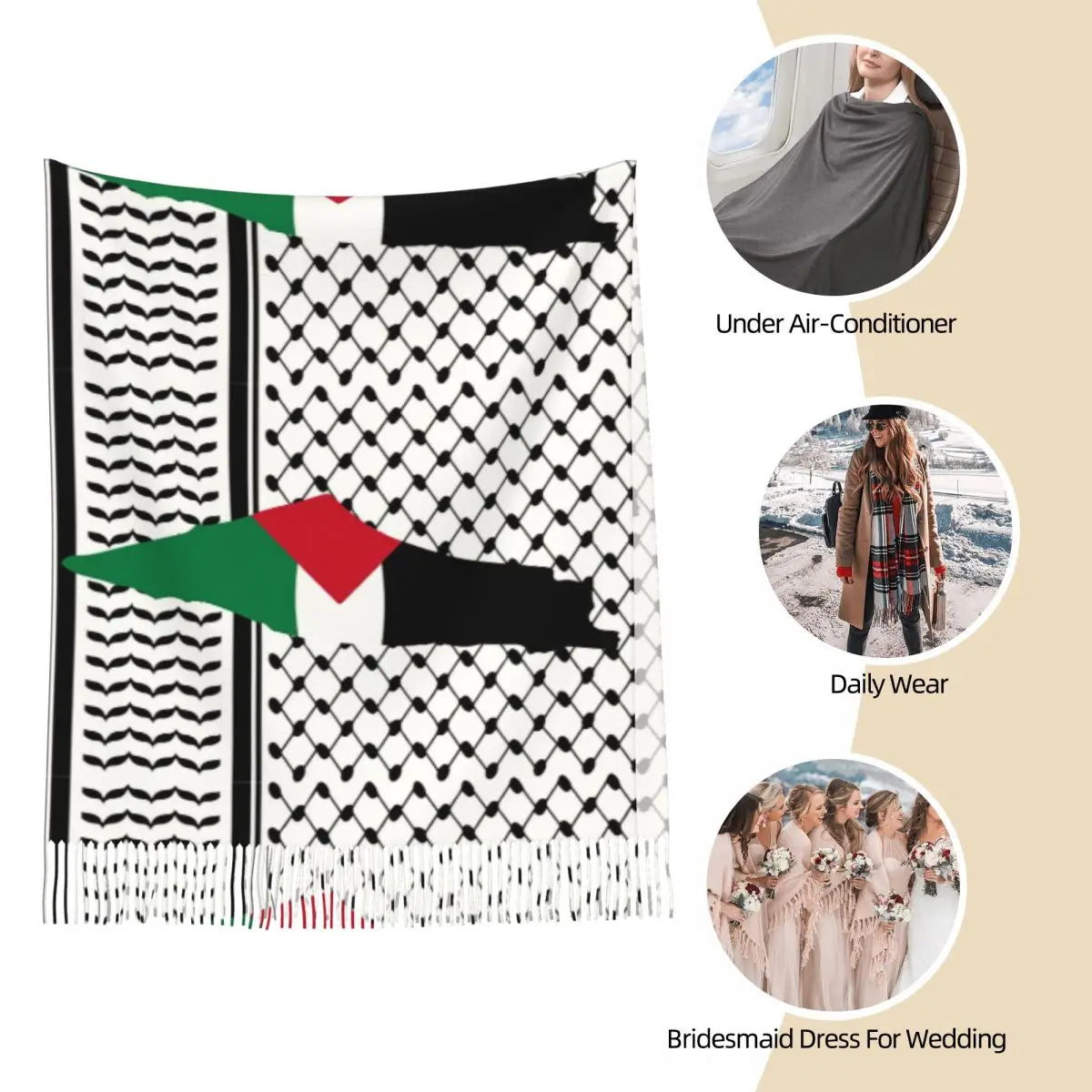 Woven Witness – Palestine Tassel Keffiyeh Shawl