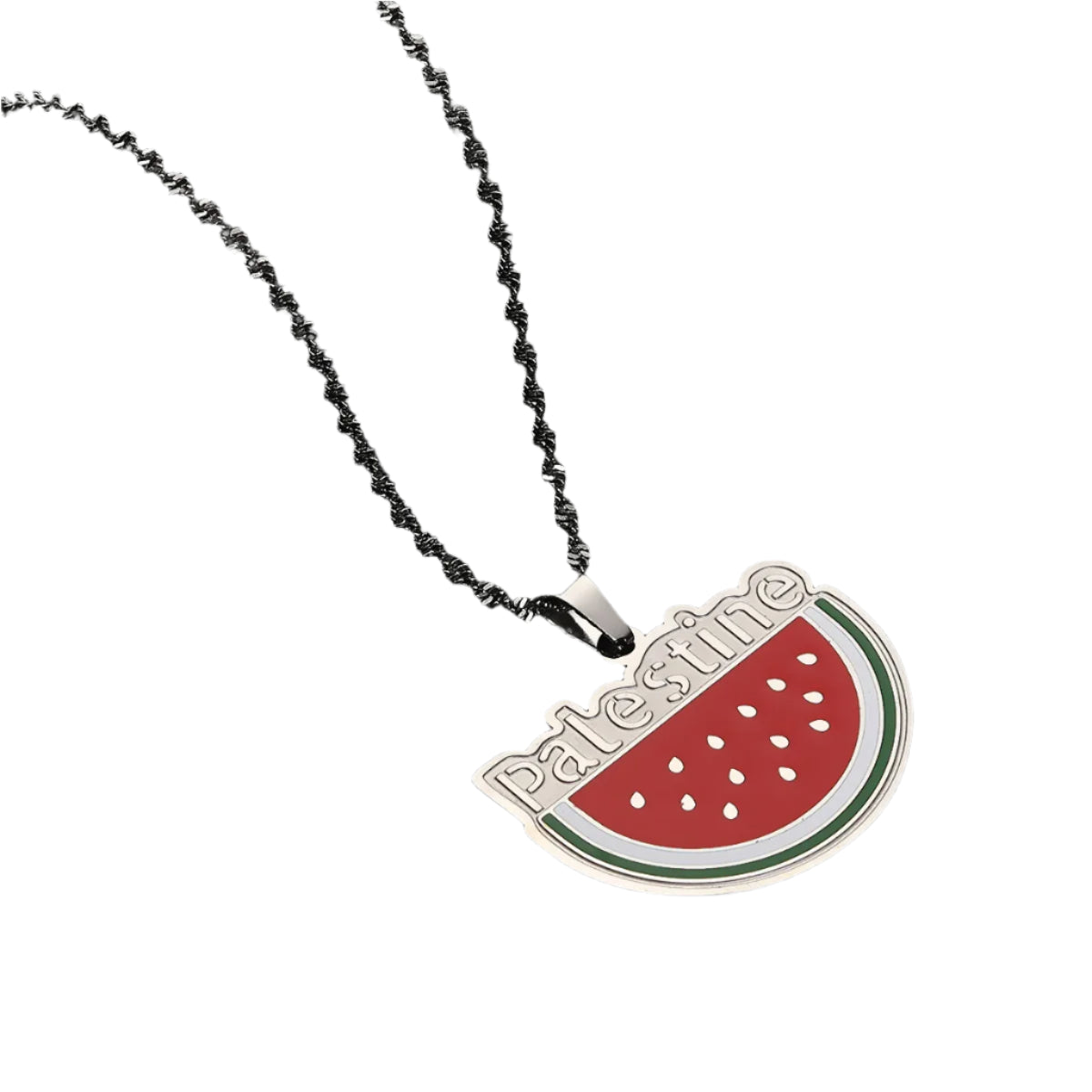 Seeds of Resistance – Palestine Watermelon Map Necklace