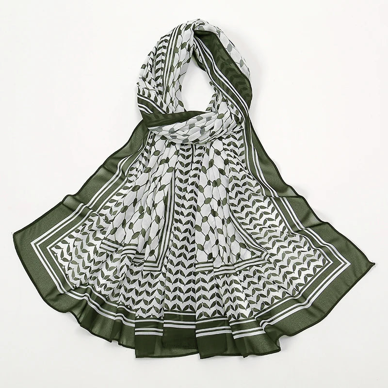 Whispers of Heritage – Chiffon Keffiyeh Hijab Shawl