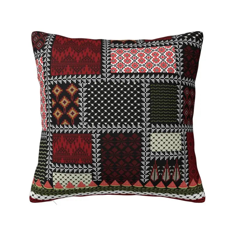Heirloom Rest – Keffiyeh & Tatreez Art Pillow Cover