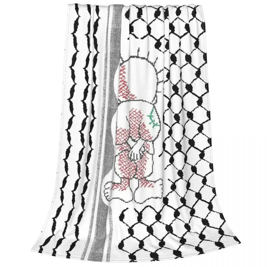 Tatreez Traces – Palestinian Heritage Flannel Throw