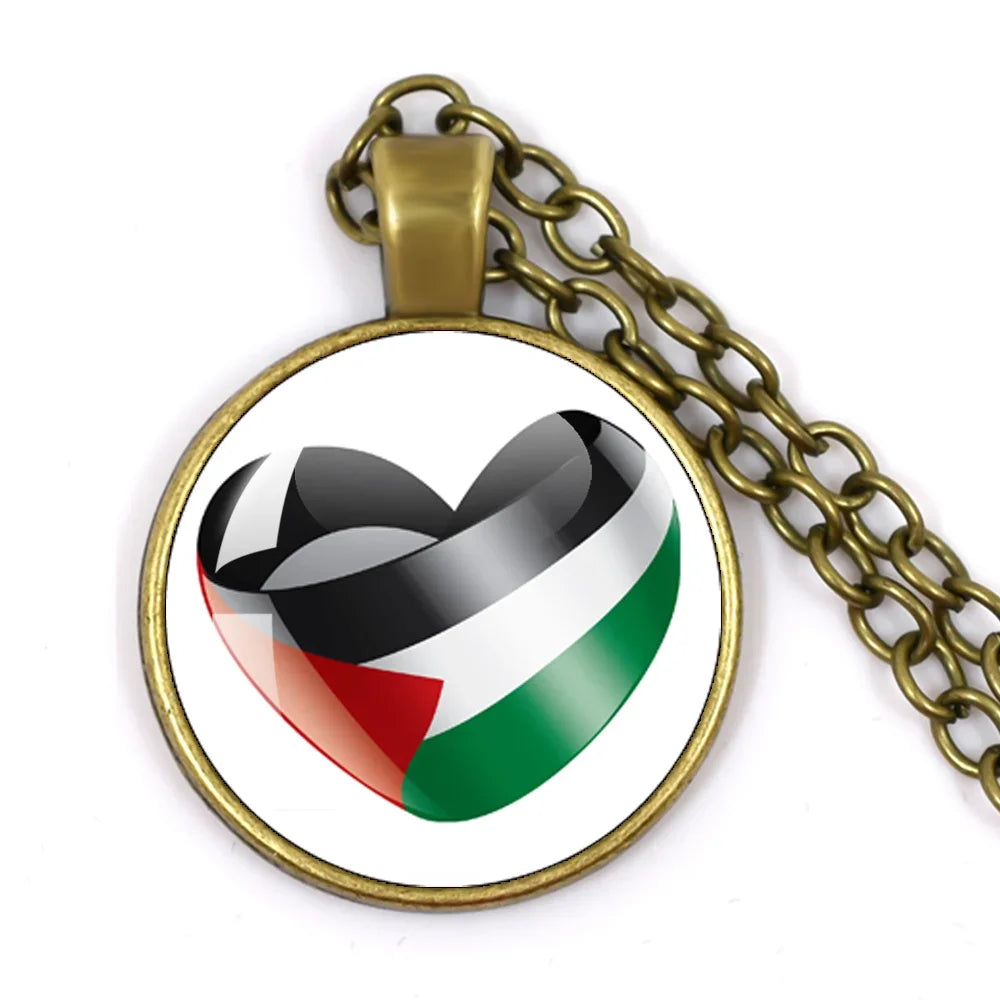 Thread of Belonging – Palestine Flag Pendant Necklace