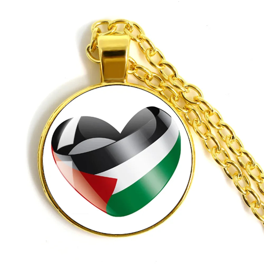Thread of Belonging – Palestine Flag Pendant Necklace