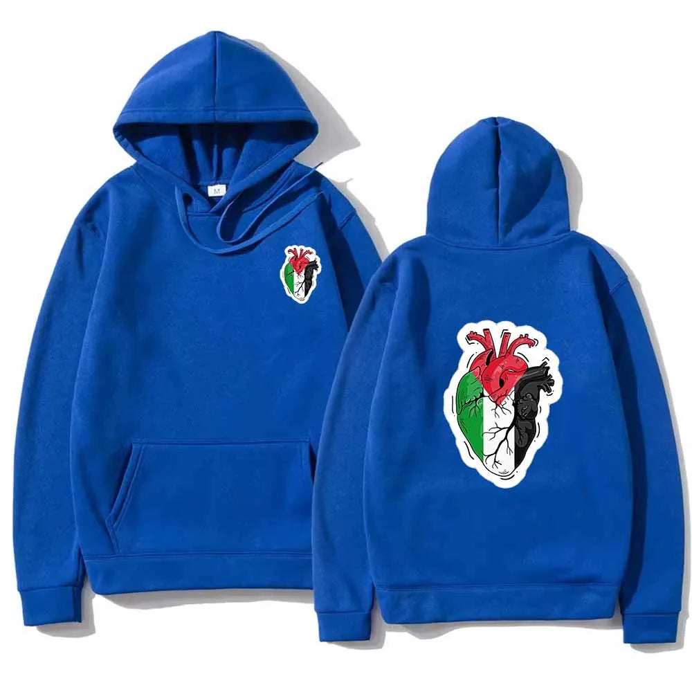 Pulse of the Land – Palestinian Heart Map Hoodie