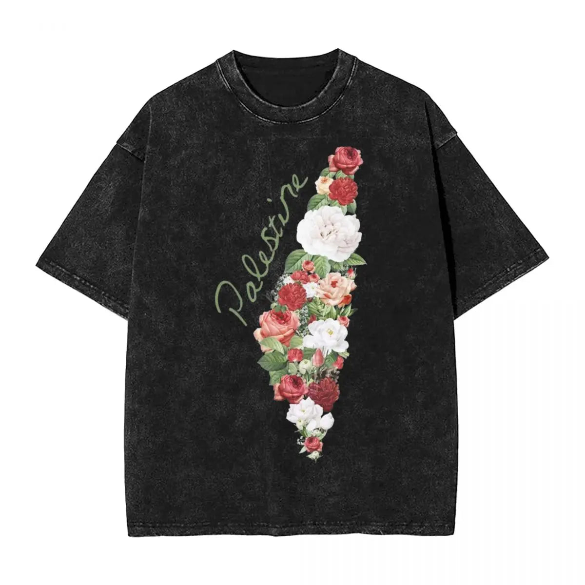 Bloom Under Blockade – Palestine Flower Washed Tee