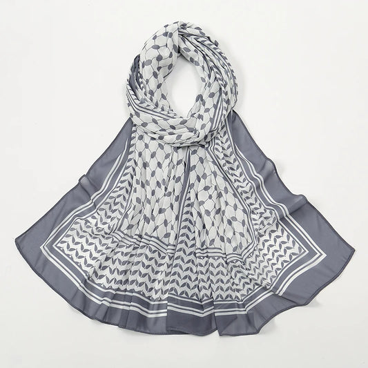 Whispers of Heritage – Chiffon Keffiyeh Hijab Shawl