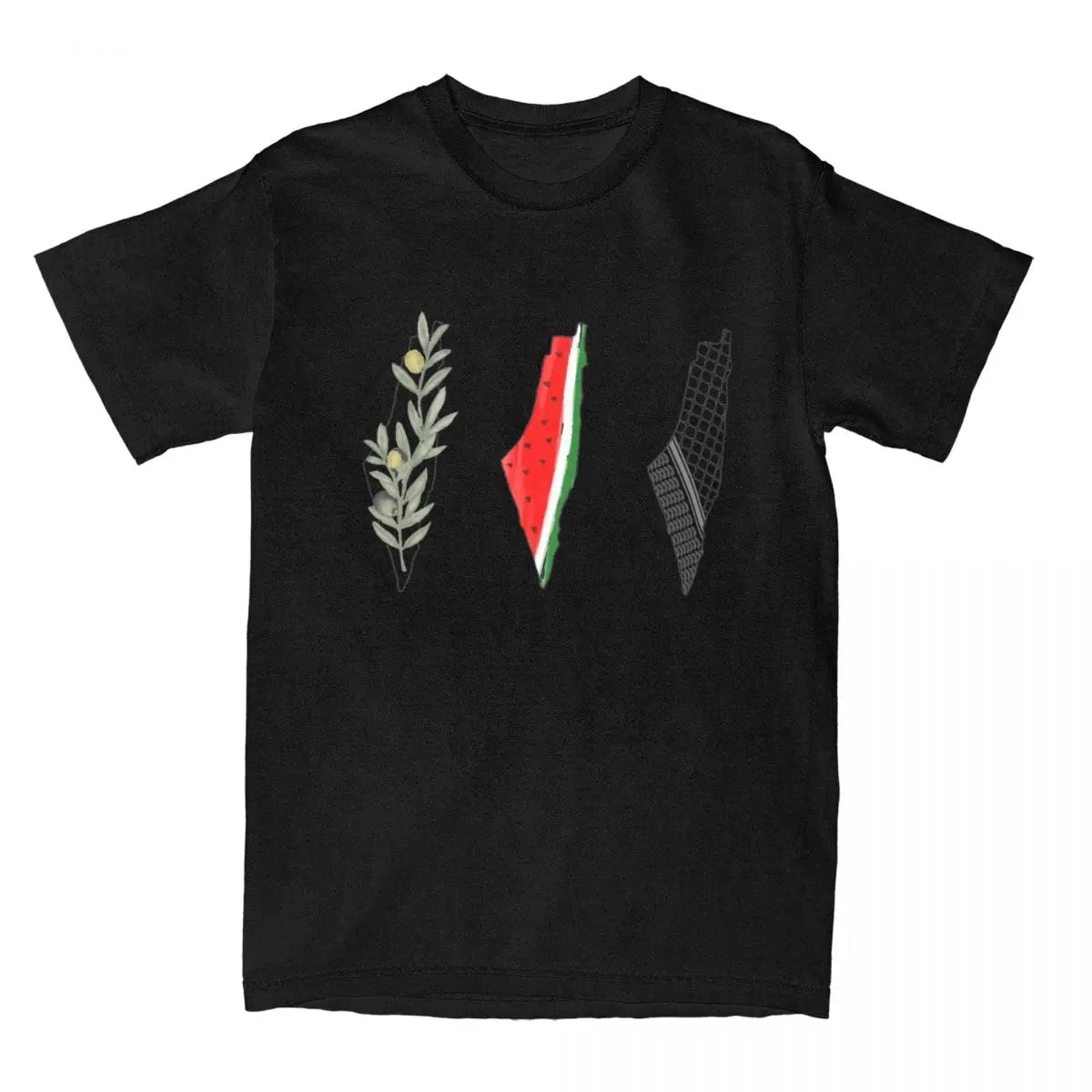 Roots & Resistance – Olive & Watermelon Kufiya Tee