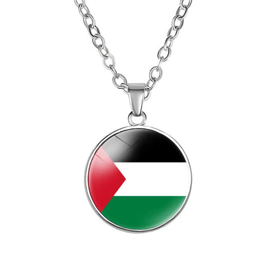 Lunar Love – Palestine Heart & Moon Pendant