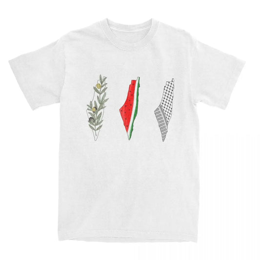 Roots & Resistance – Olive & Watermelon Kufiya Tee