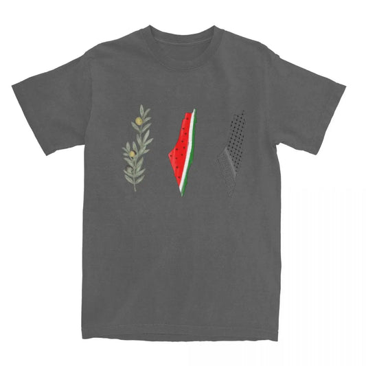 Roots & Resistance – Olive & Watermelon Kufiya Tee