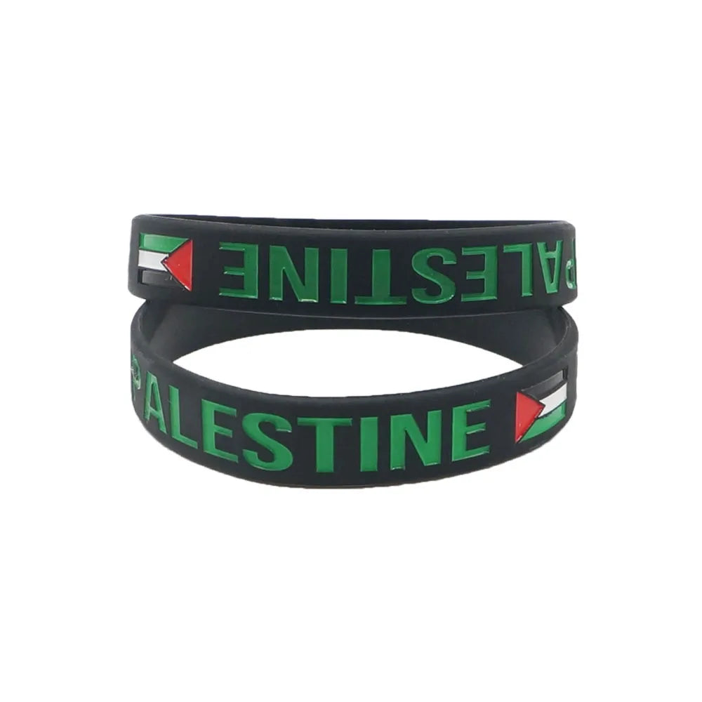 Freedom Band – Black Palestine Flag Silicone Bracelet