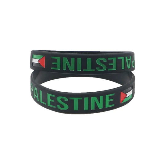 Freedom Band – Black Palestine Flag Silicone Bracelet