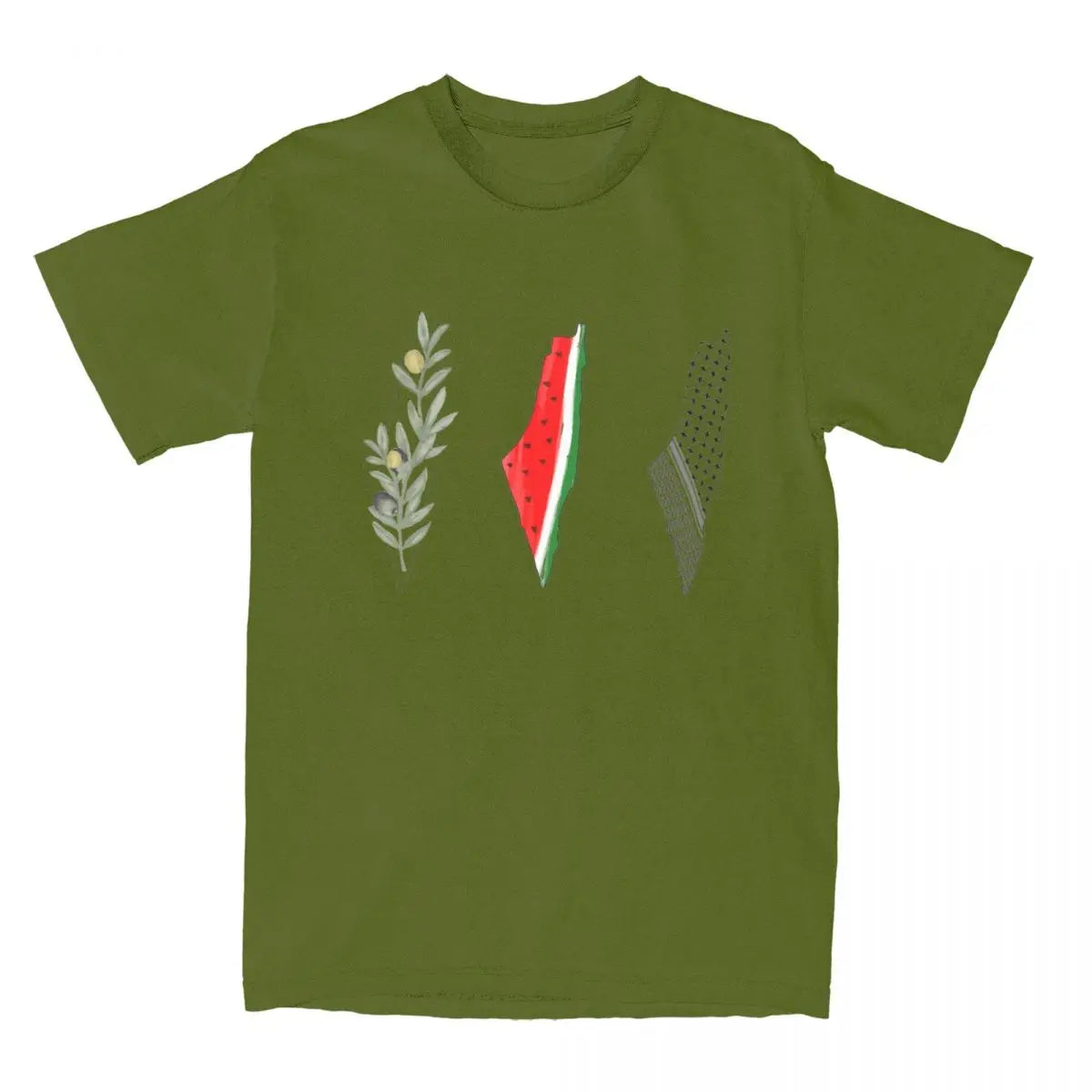 Fruits of the Fight – Olive & Watermelon Kufiya Tee