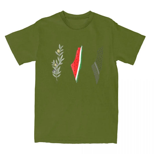 Fruits of the Fight – Olive & Watermelon Kufiya Tee