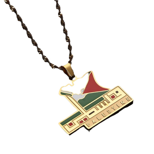 Gaza Gold – Heritage Map Pendant Necklace