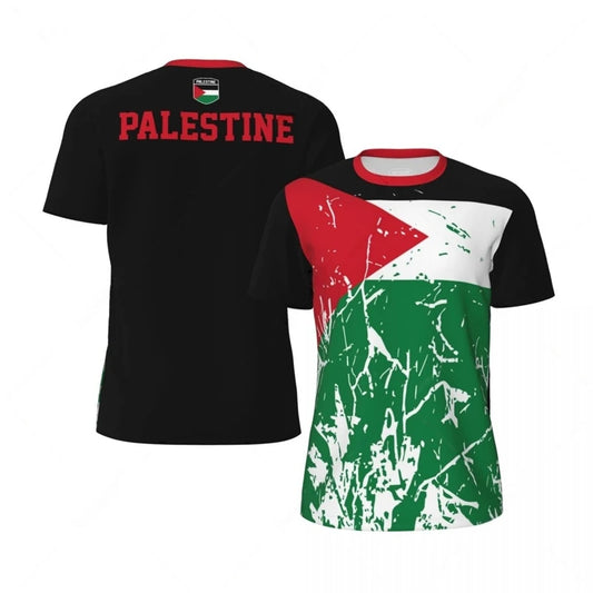 Pulse of the Nation – 3D Palestine Emblem Jersey Tee