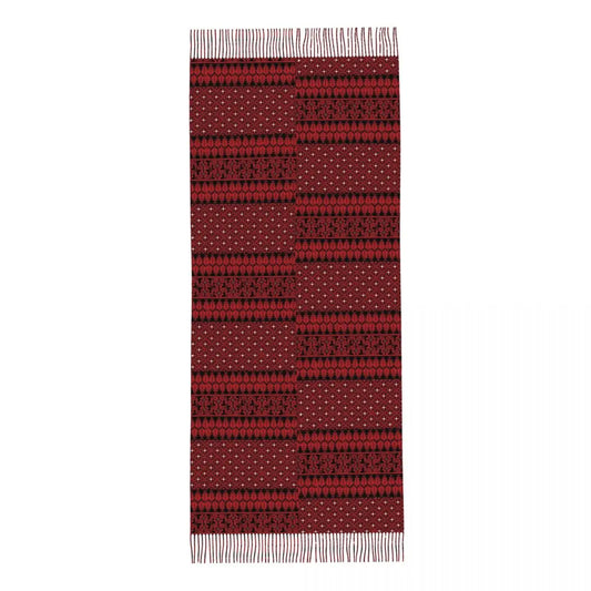 Tatreez Whisper – Modern Palestinian Embroidery Tassel Scarf