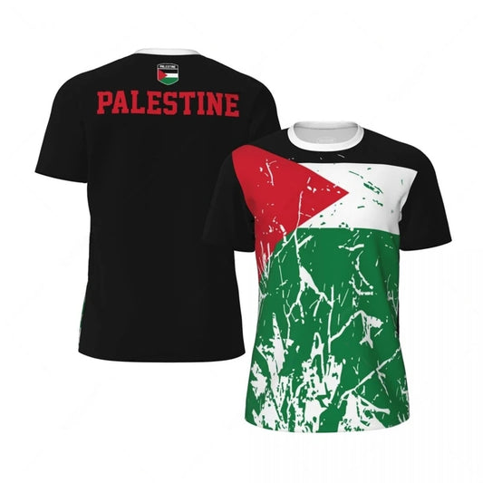 Emblem of Freedom – 3D Palestine Flag Performance Tee