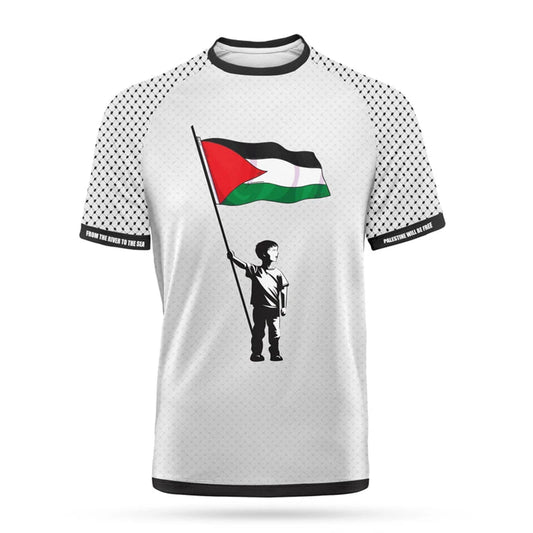 Threads of Triumph – Palestine Flag 3D Football Tee