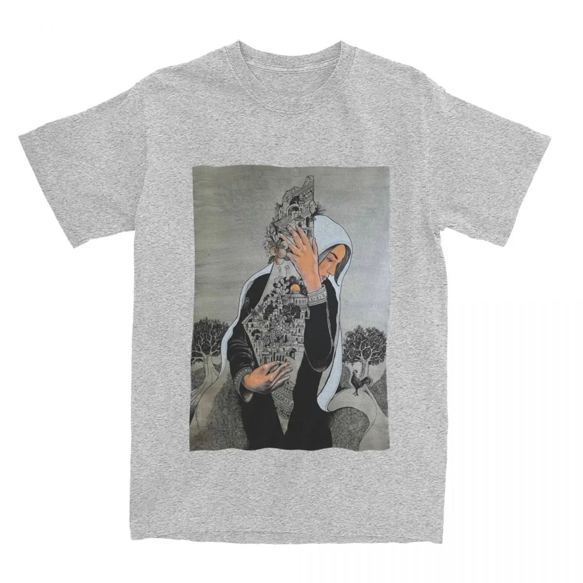 Defender in Thread – Palestinian Woman Cotton Tee