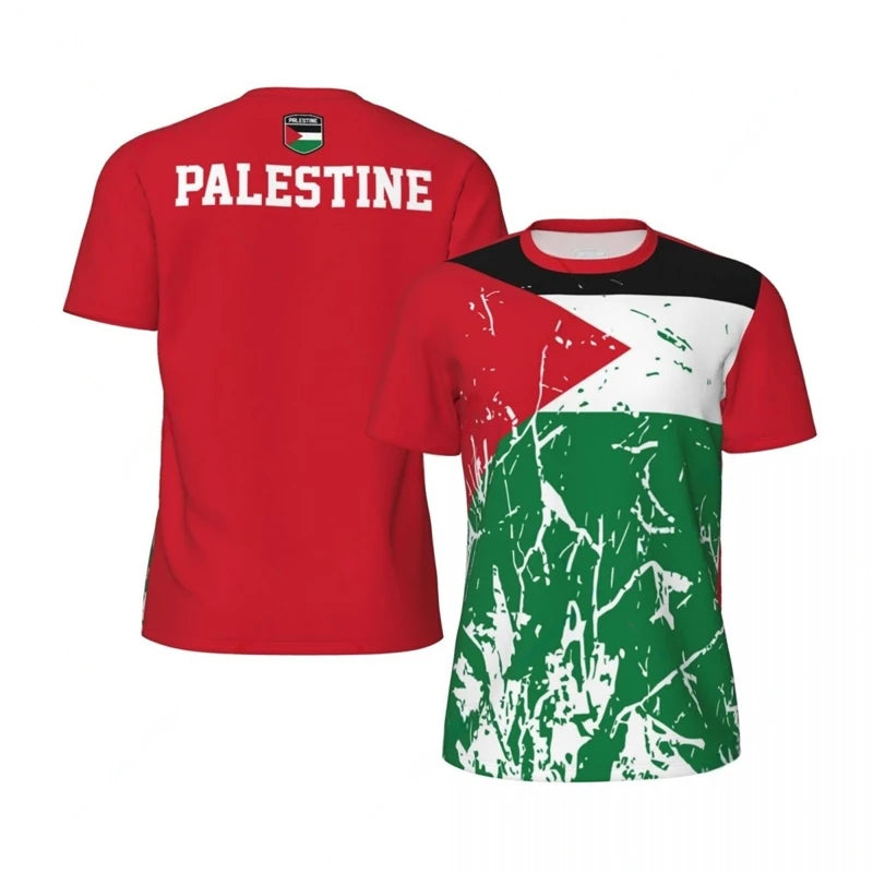 Pulse of the Nation – 3D Palestine Emblem Jersey Tee
