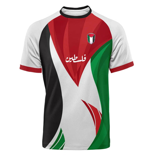 Flag in Motion – 3D Palestine Sports Street Tee