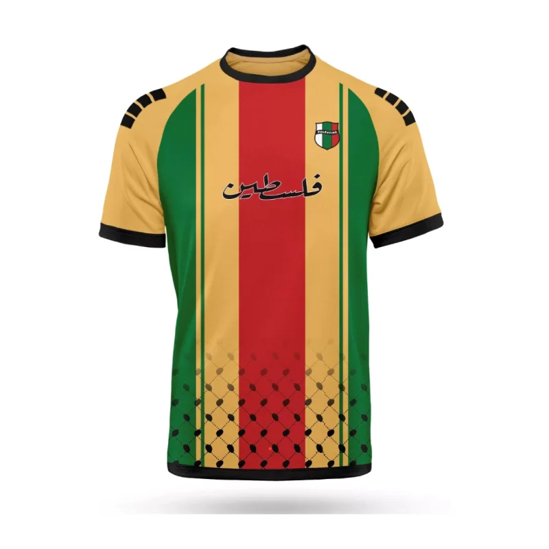 Pulse of the People – 3D Palestine Flag Football Tee