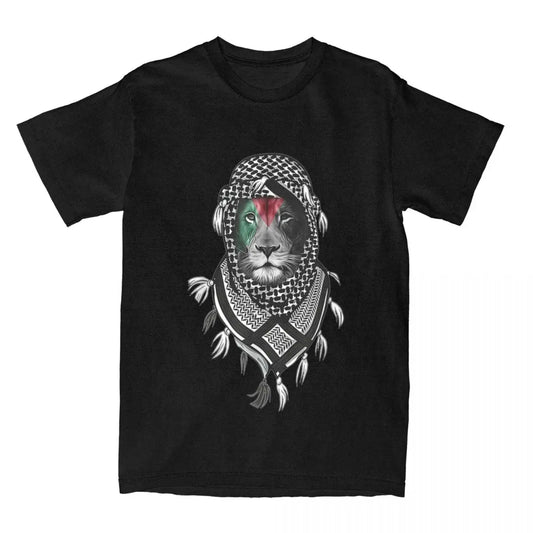 Palestinian Lion – Men’s Street Style Tee with Flag Roar