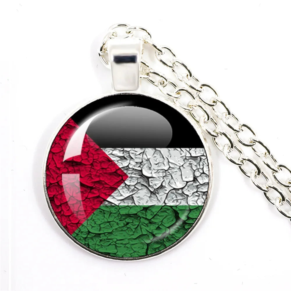 Emblem of Belonging – Palestine Nation Glass Pendant Necklace